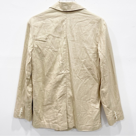 Levi’s Alexa Safari Blazer Jacker Oversized Fit Linen Cotton Cream Tan Medium - Picture 4 of 11